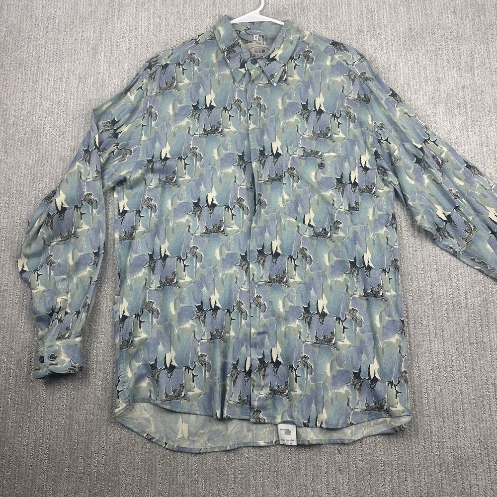 Pronto Uomo Long Sleeve Button Up Shirt Men's Size Large Made In Italy